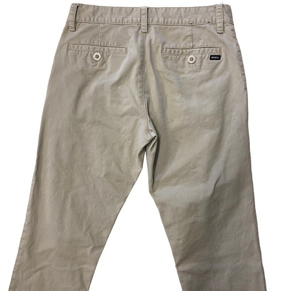 RVCA Men's Size 29 All Time Chino Pants Khaki Straight Fit Cotton Blend - Picture 4 of 8